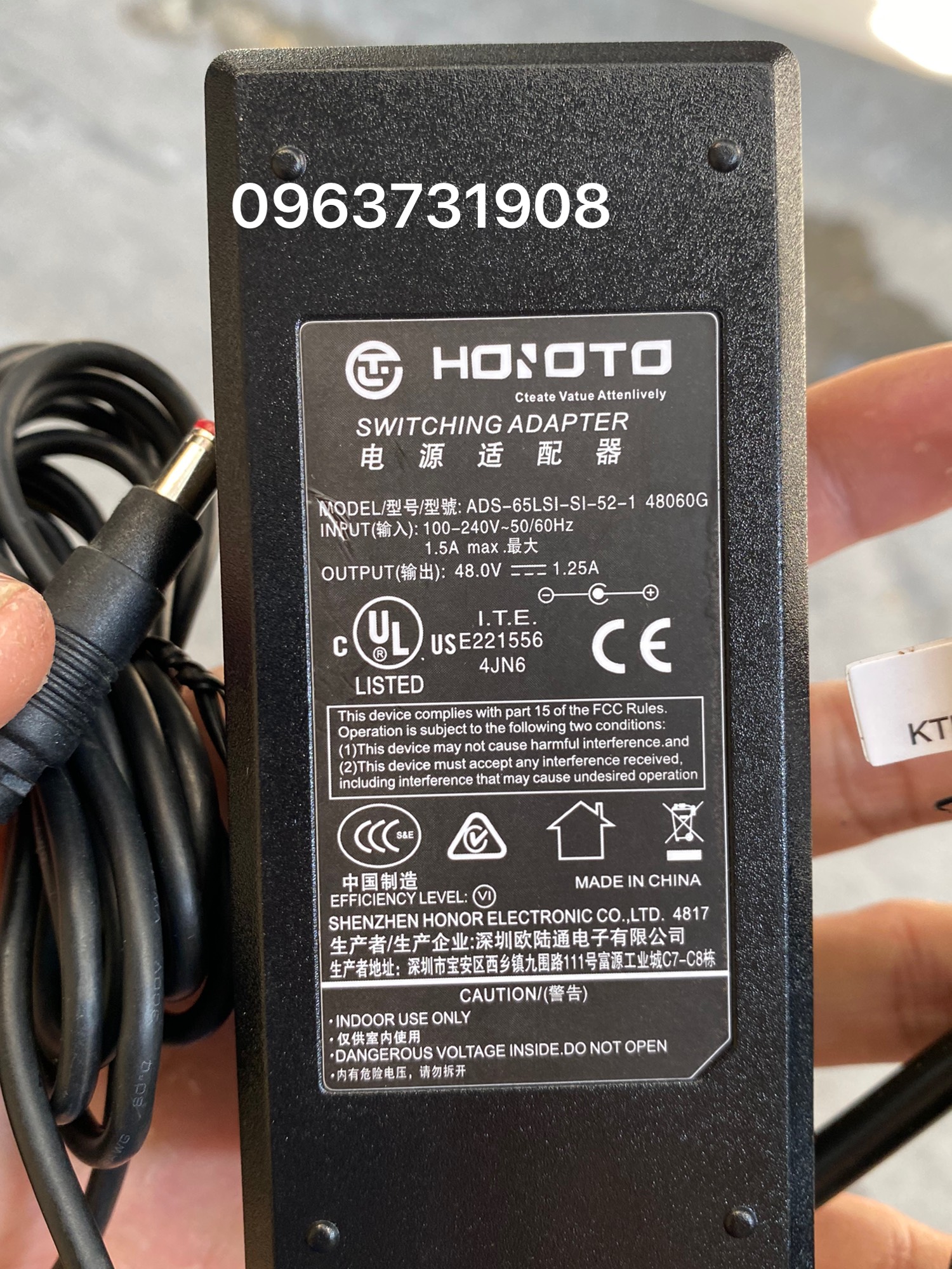 Dây nguồn 48v 1.25a dùng cho switch poe , wifi hàng hàng cao cấp