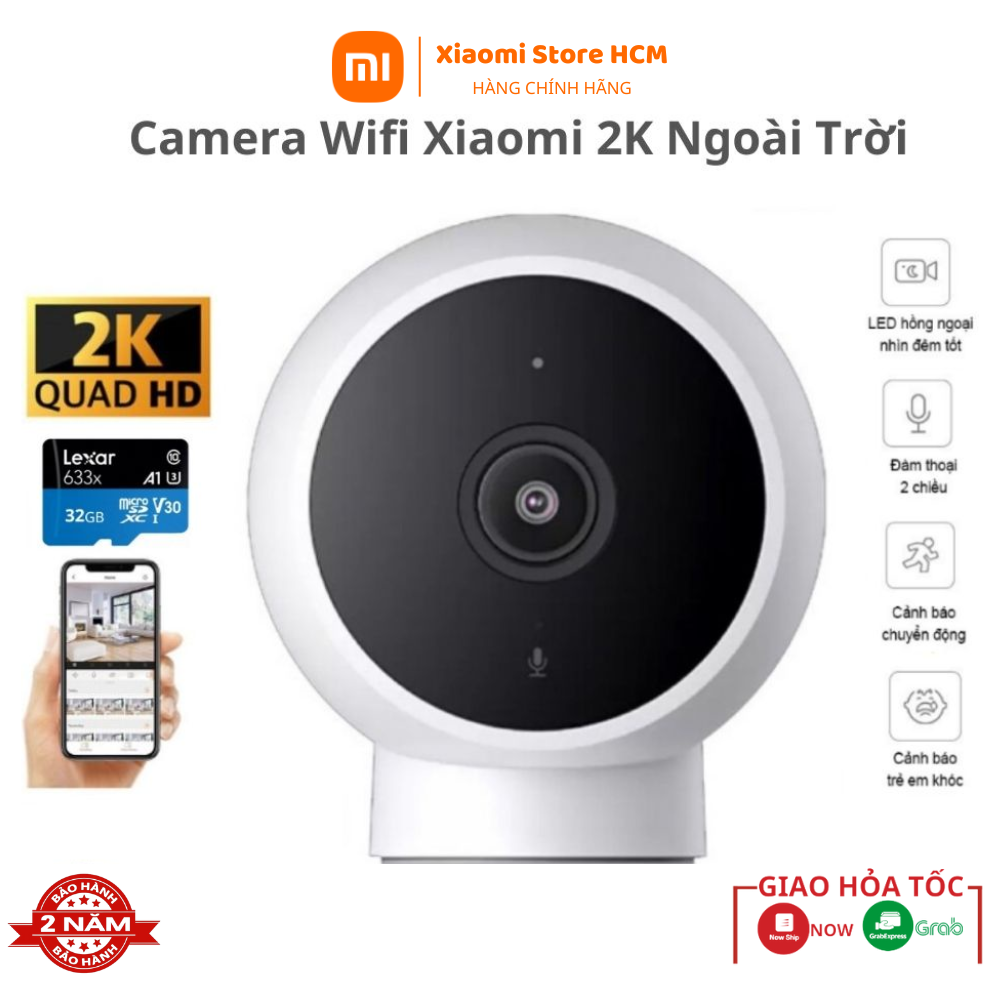 Camera Wifi Xiaomi Mijia chuẩn 2K 1296P Hồng Ngoại Nhìn Đêm AI Thông Minh Camera IP Wifi Camera 2K Siêu Nét kháng nước ip67 trong nhà ngoài trời Siêu rõ nét phát hiện chuyển động đàm thoại hai chiều Bảo hành 2 năm