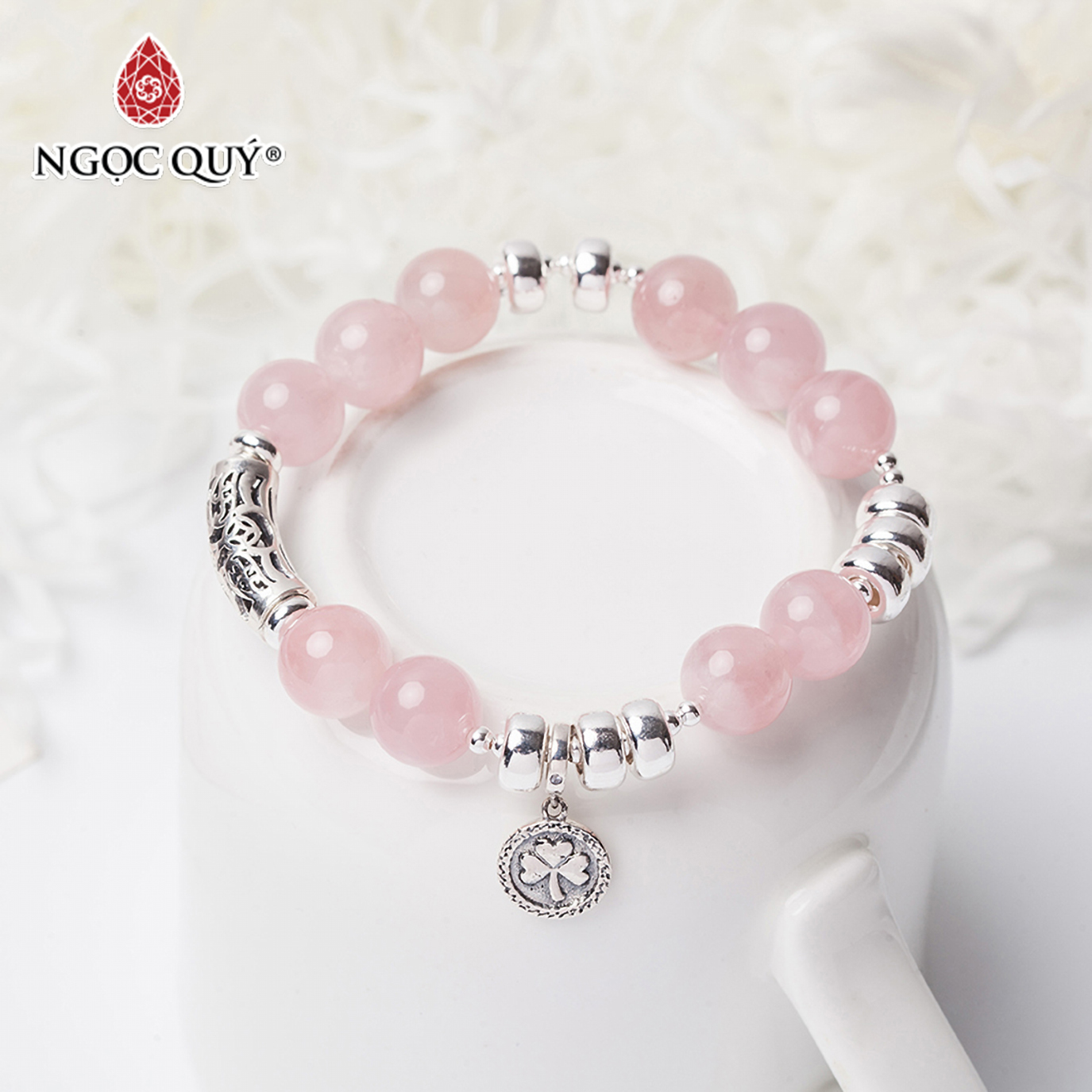 [HCM]Vòng tay đá thiên nhiên phối charm bạc - Ngọc Quý Gemstones
