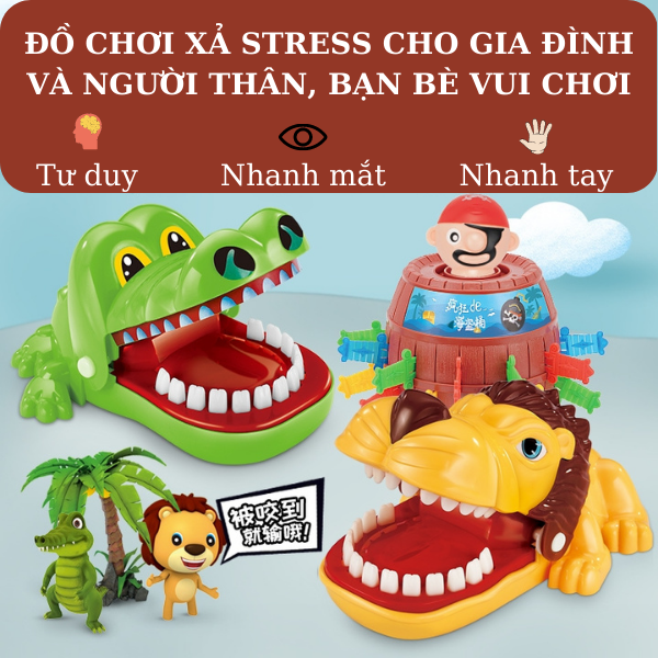 Đồ chơi giải trí hà mã cắn tay, hải tặc cướp biển xả stress