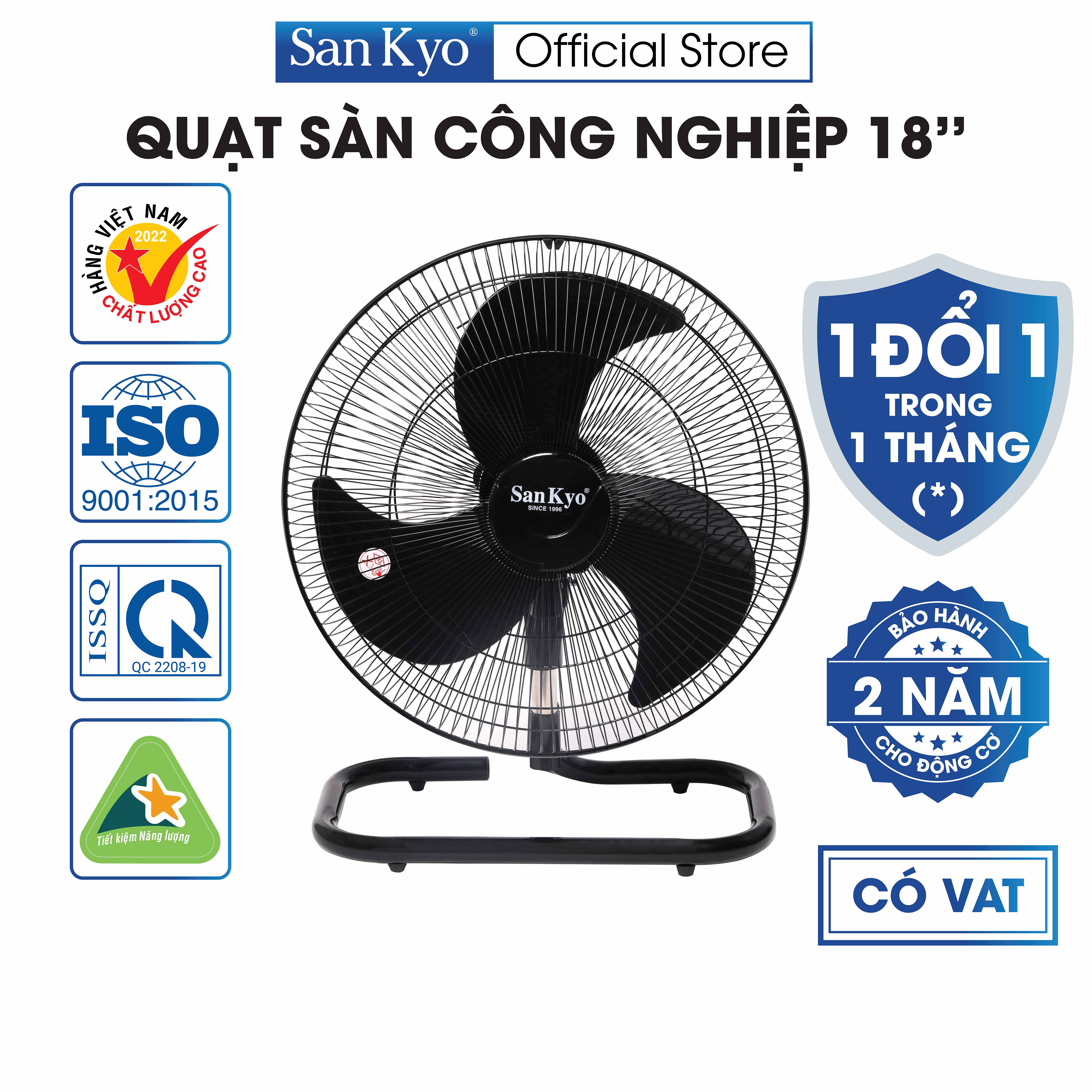 Quạt sàn công nghiệp b5 sankyo - động cơ motor dây đồng - cỡ lớn 18 inch