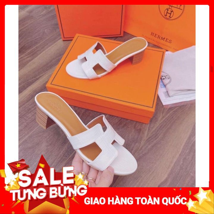 Dép cao gót 5cm hm trắng siêu sang chảnh trẻ trung