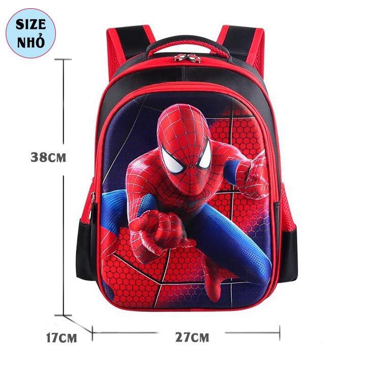 [Siêu Giá Rẻ- Buôn Lẻ] Balo Học Sinh Cấp 1 Tiểu Học Lớp 1-2-3-4-5 Hình Siêu Nhân Người Nhện Hoạt Hình 3D Nổi Te4