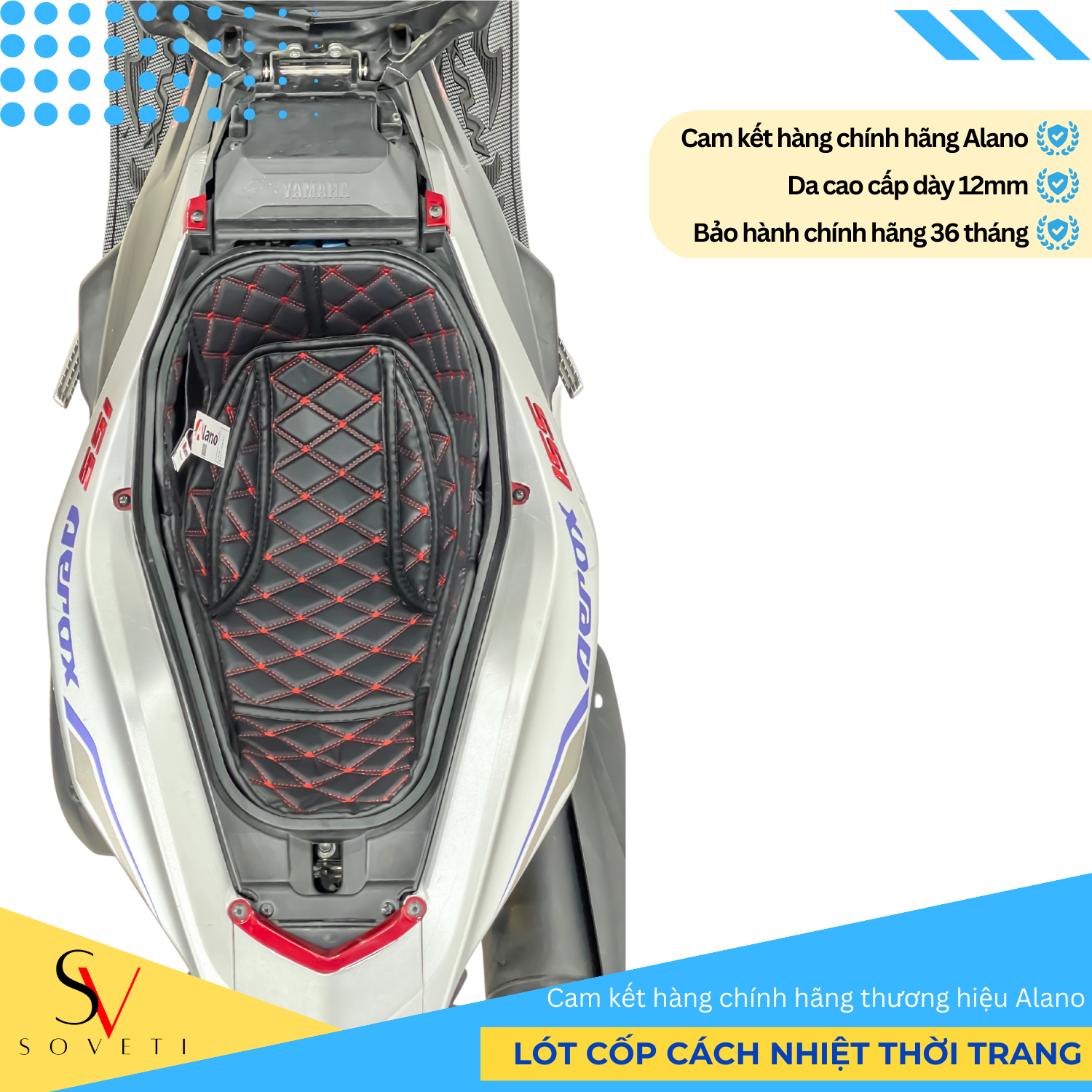Đệm Cốp Cách Nhiệt, lót cốp da 5D SOVETI xe YAMAHA NVX 2015-2022 chống thấm nước, chống trầy xước Giá Rẻ Tận Xưởng
