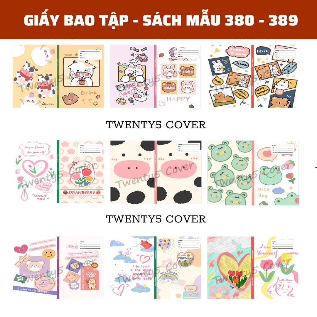 Giấy bao tập - sgk mẫu 380 - 389