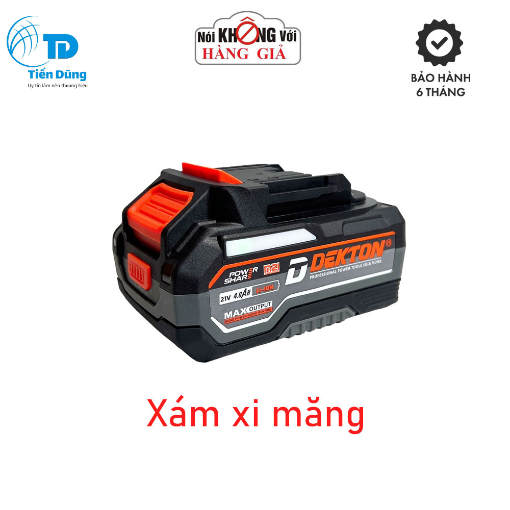 Pin 4Ah DEKTON M21- B4000PLUS chân pin Makita phổ thông phiên bản màu xám xi măng