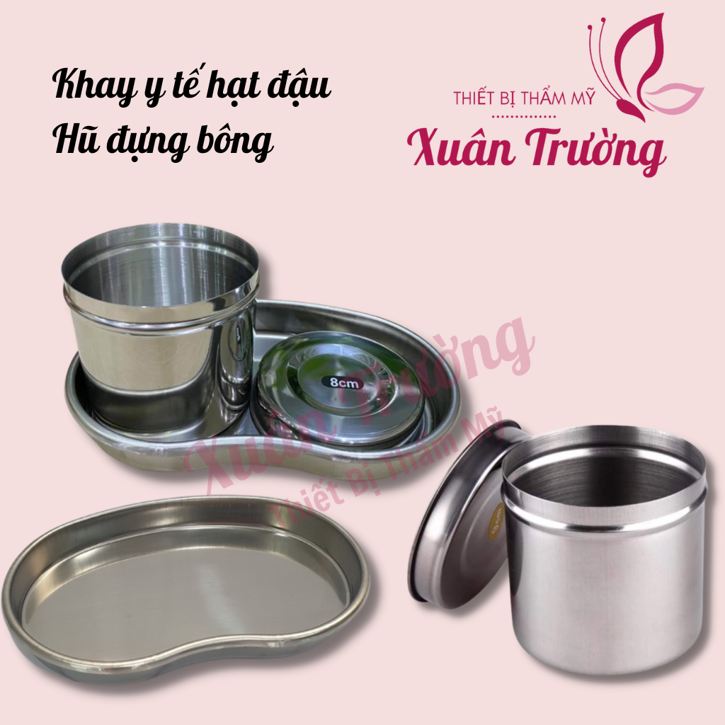 Khay inox hạt đậu, hũ inox dùng trong phun xăm