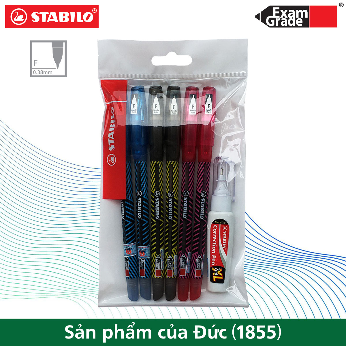 Bộ 6 bút bi stabilo exam grade bp587nf 0.7mm