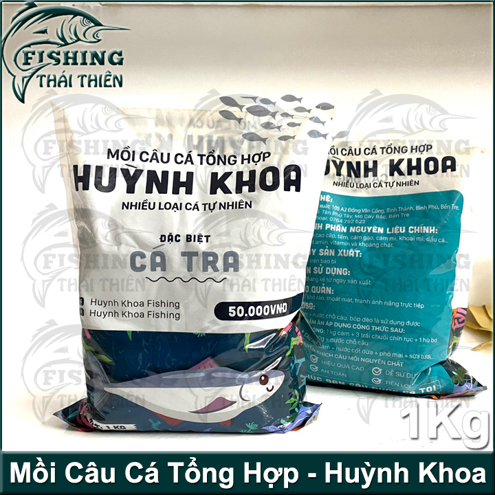 Mồi Câu Cá Tổng Hợp Huỳnh Khoa Túi 1kg Chuyên Tra Trê Chim Chép Trắm Rô Phi Hồ Dịch Vụ, Sông Tự Nhiên