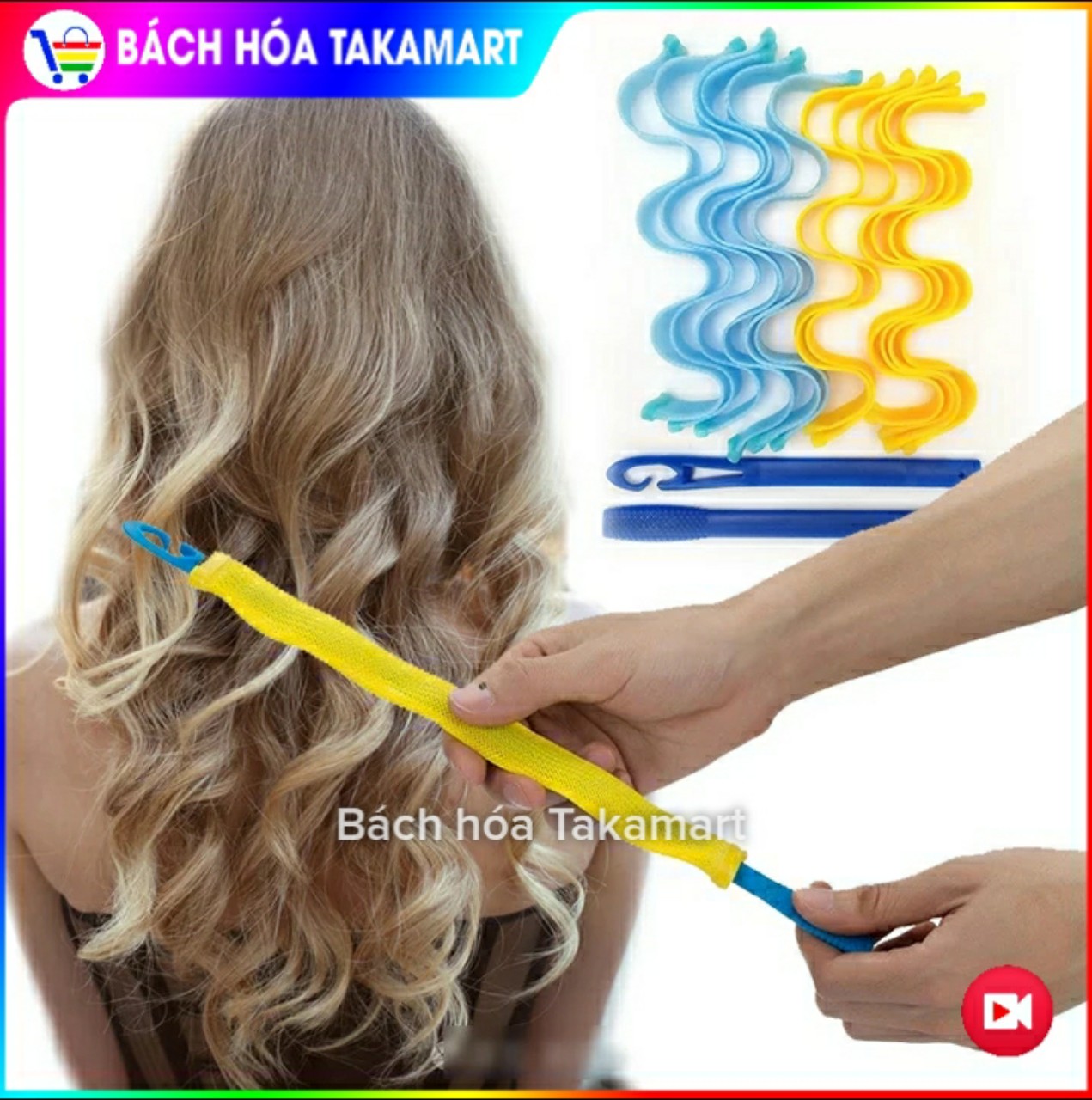 [Có Video] Lô uốn tóc gợn sóng Retro (Bộ 12 Ống Dài 25cm) không dùng nhiệt, Lô gợn sóng, Lô cuốn tóc gợn sóng, lô tạo kiểu tóc gợn sóng, lô uốn tóc không dùng nhiệt, tạo kiểu tóc sóng nước - Bách hóa Takamart