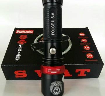 Tặng Kèm pin và bộ sạc - Đèn pin led siêu sáng Police Swat USA
