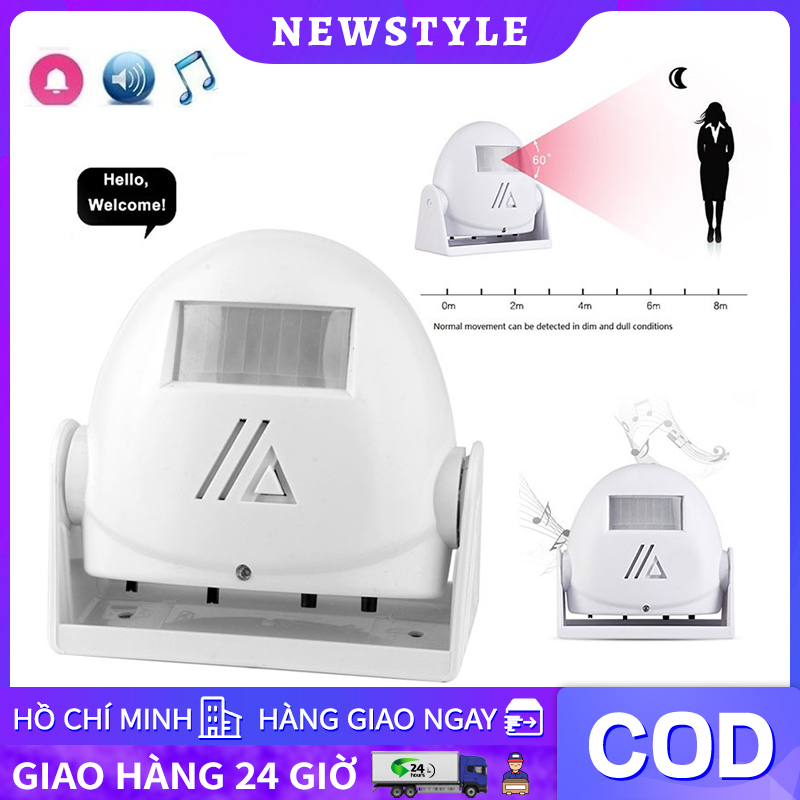 Báo động chào mừng Máy dò cảm biến chuyển động Chuông cửa Báo động chống trộm Chuông cửa không dây