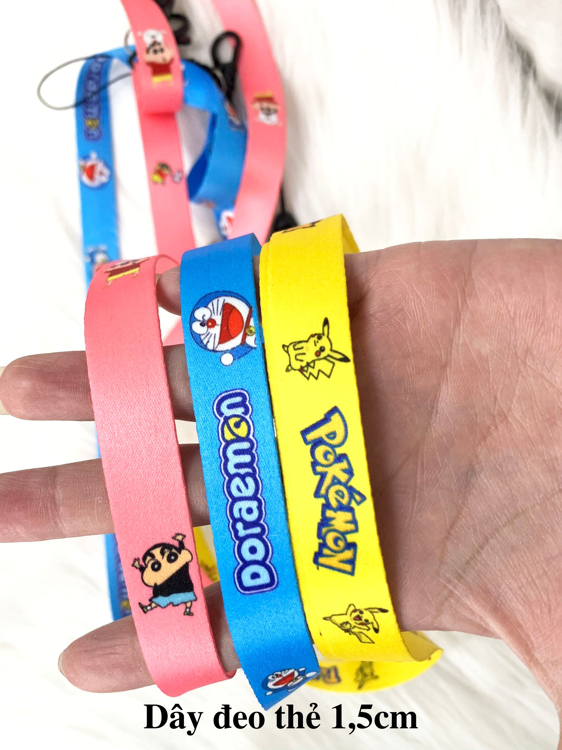 Dây Đeo Móc Khóa Hiện Đại Pokemon, Shin, Doraemon Cho Điện Thoại 1,5cm