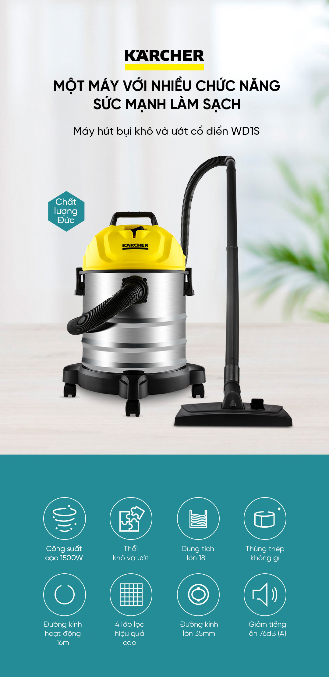 Máy hút bụi công nghiệp karcher wd1