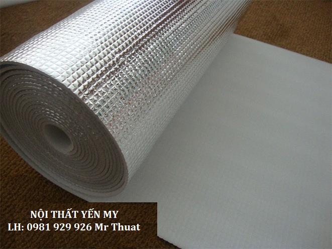 7 M VUÔNG TẤM LÓT CÁCH NHIỆT CÁCH ÂM CHỐNG NÓNG PE PHỦ BẠC 1LỚP -Kích Thước 1M * 7M DÀY 5MM