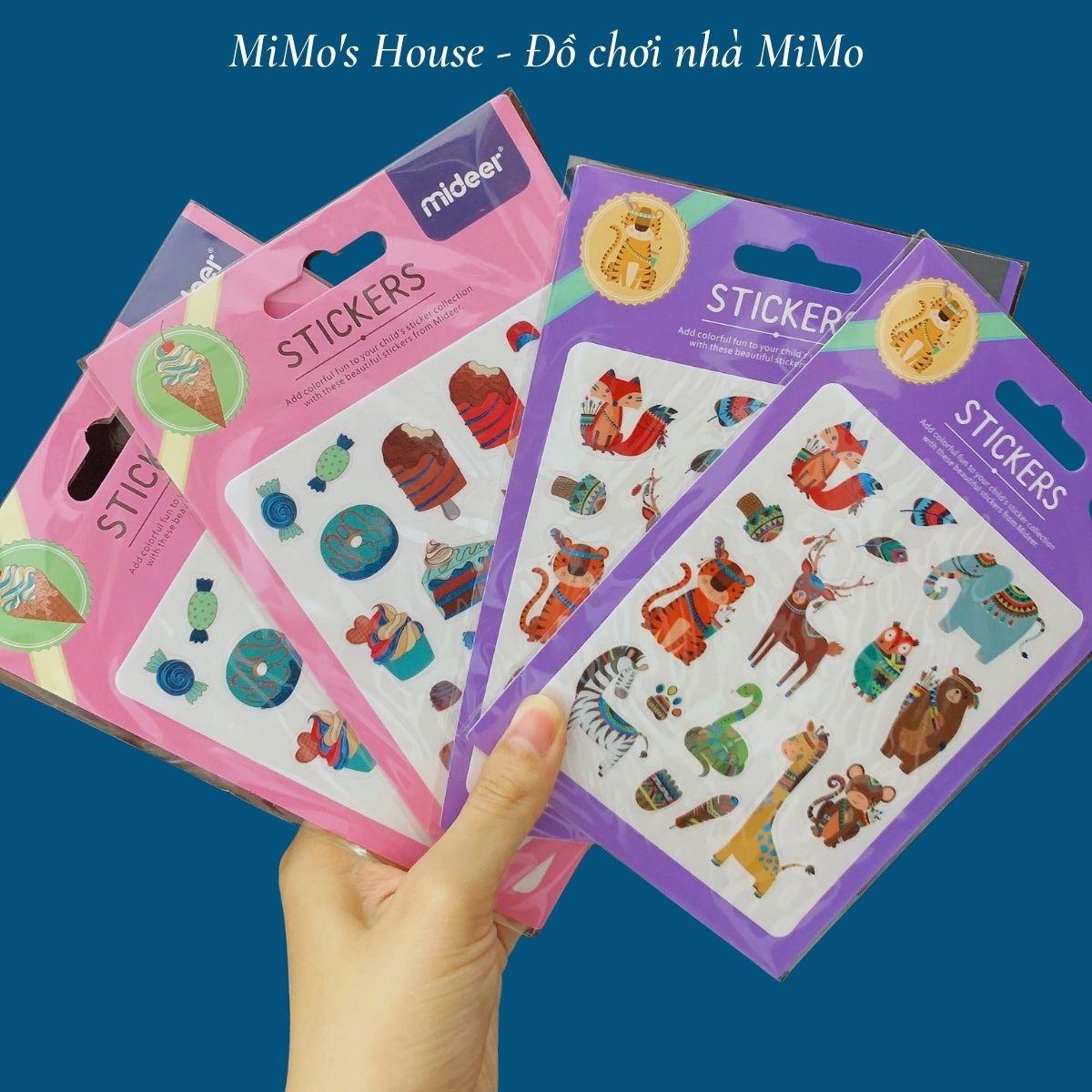 Bộ hình dán 2 chủ đề mideer colourful stickers - md4006 - md4008 - mimo house 09