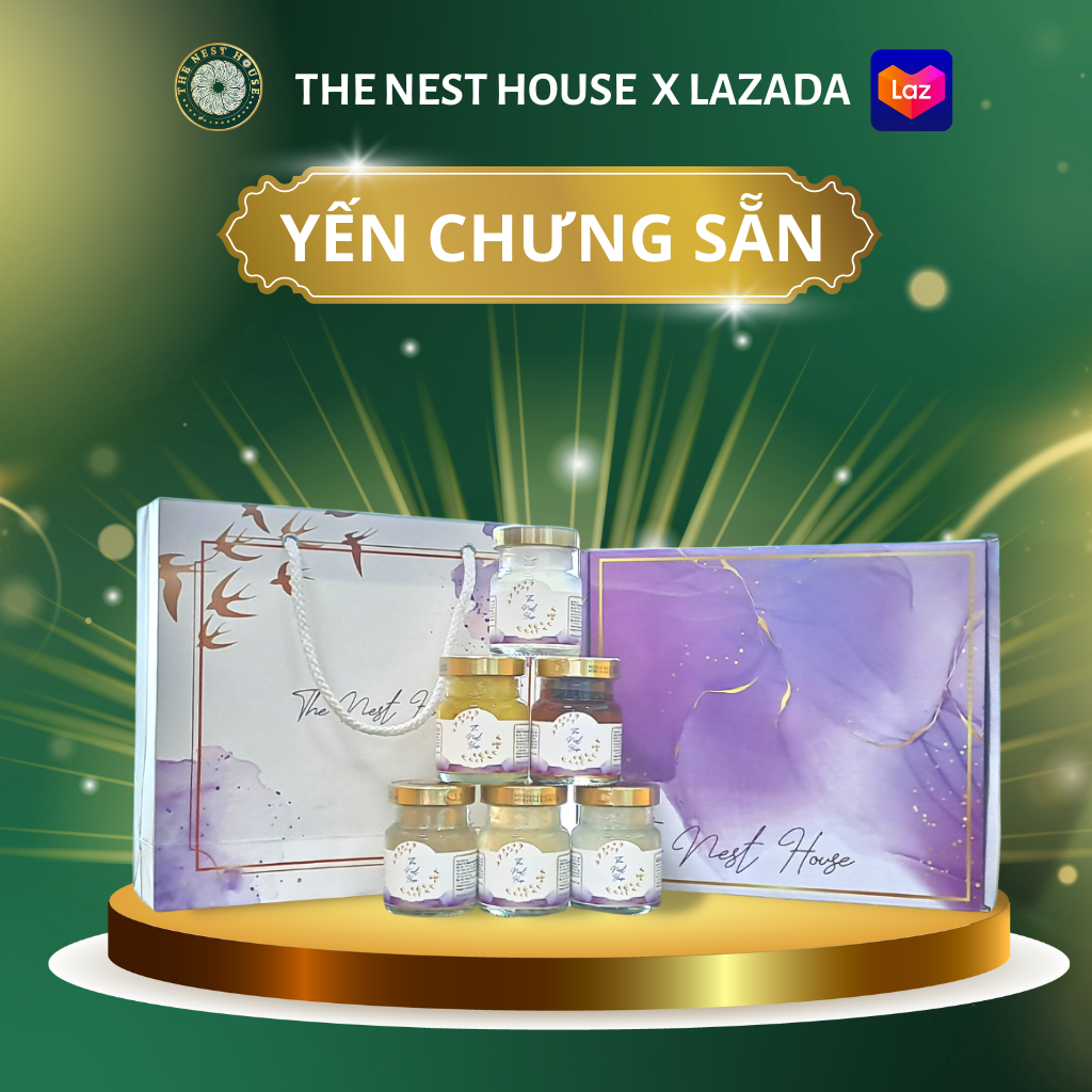 Yến Hũ Chưng Sẵn Set Yến Hũ Chưng Đường Phèn Đông Trùng Hạ Thảo Táo Đỏ Tứ Vị