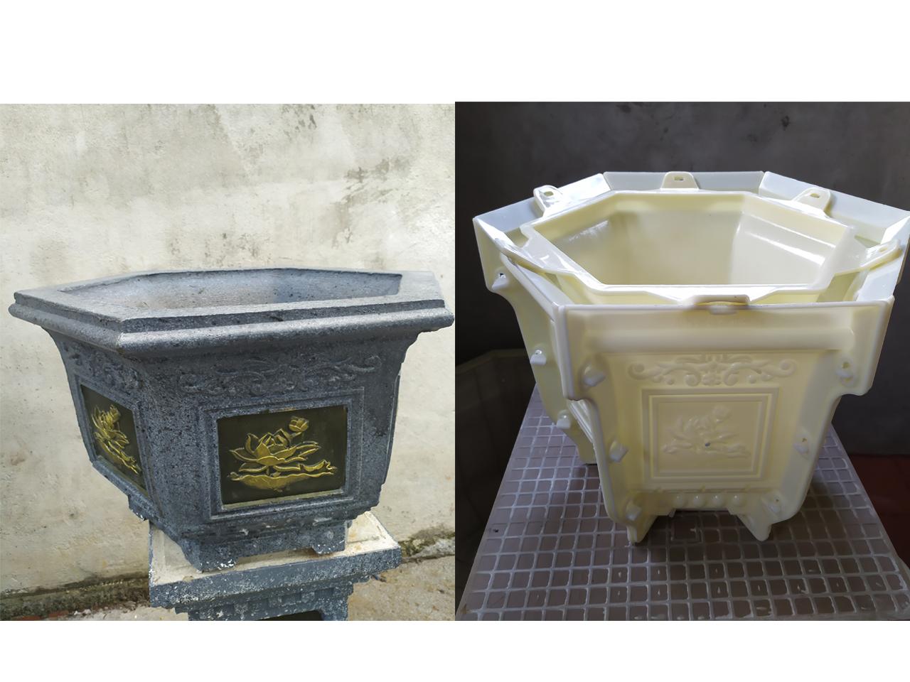 Khuôn chậu lục giác rộng 45cm