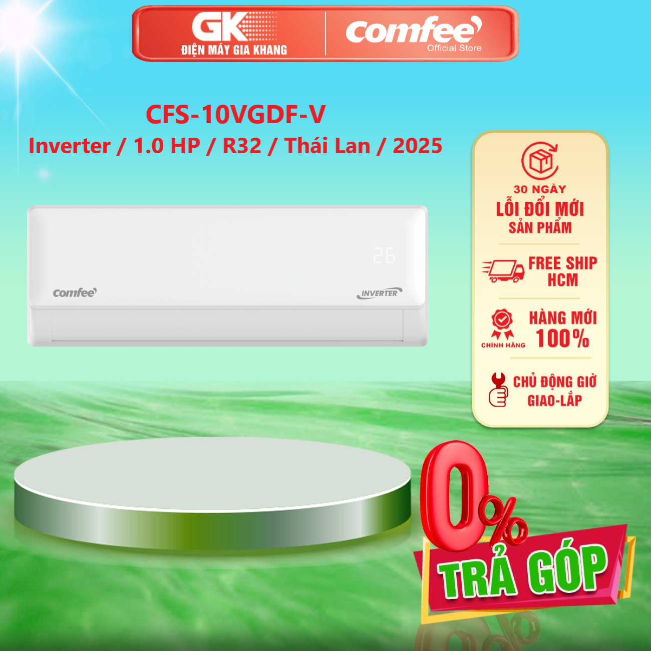 CFS-10VGDF-V - Máy lạnh Comfee Inverter 1.0 HP - GIAO HÀNG TOÀN QUỐC - FREESHIP HCM