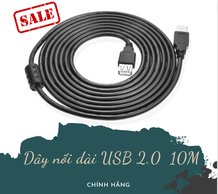 Cáp usb 2.0 nối dài 10m - hàng chính hãng