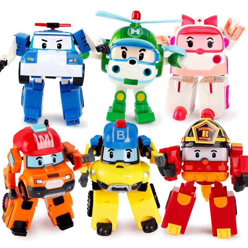 Hộp đồ chơi 6 con biệt đội Robocar Poli biến hình đồ chơi kích thích sự khéo léo và trí tưởng tượng của bé