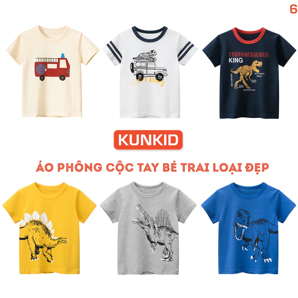 Áo phông bé trai cộc tay hàng Quảng Châu - Áo thun trẻ em Kunkids