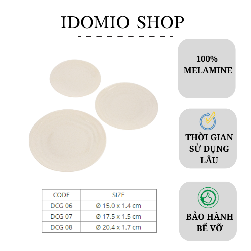 Dĩa Nhựa Melamine Can Gân Vân Đá Kem
