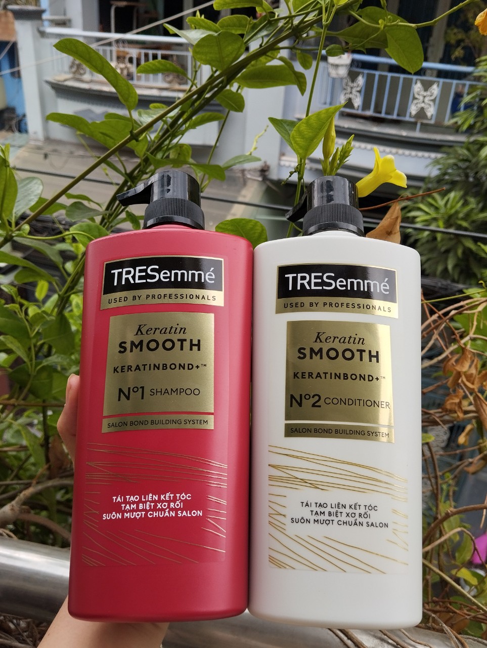 Dầu gội tresemme keratin smooth dành cho tóc khô xơ rối - tinh dầu argan giúp tóc suôn mượt óng ả- chính hãng
