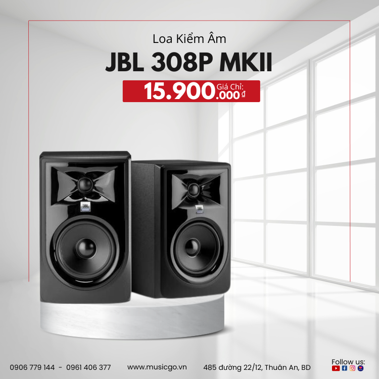 Loa kiểm âm jbl 308p mkii | thiết kế 2 đường tiếng