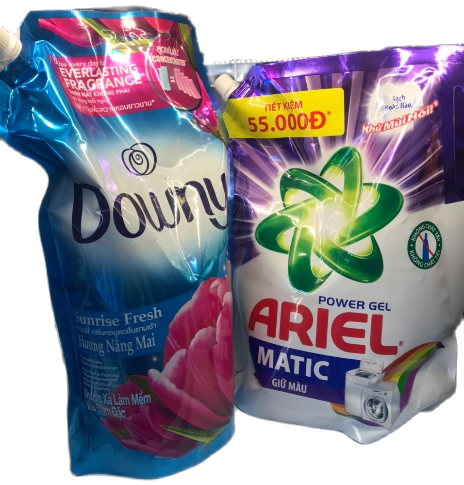 Combo nước giặt ariel matic giữ màu 2.15kg + nước xả downy nắng mai 1.6l