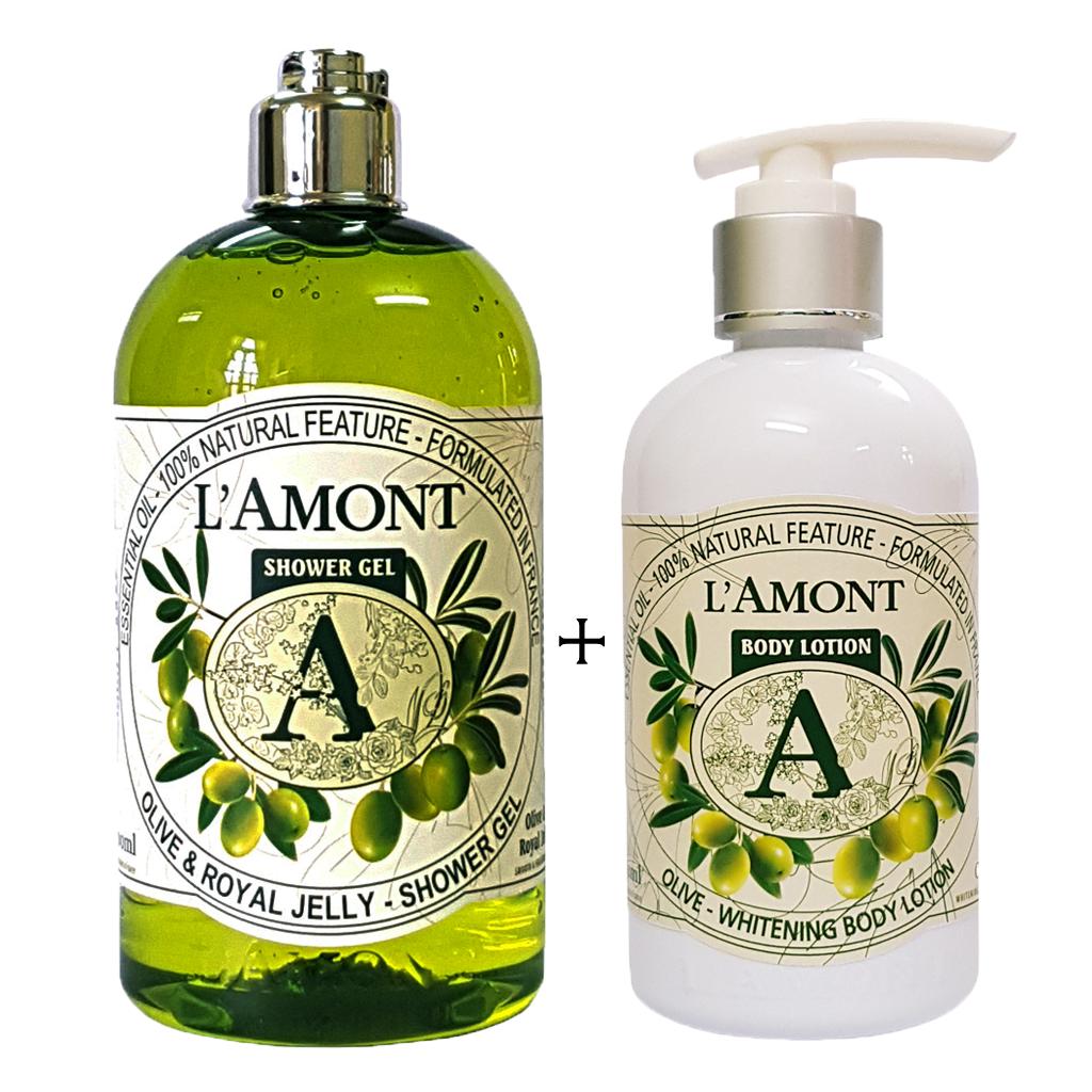 Sữa tắm 500ml và Dưỡng thể 250ml LAmont En Provence Hương Olive