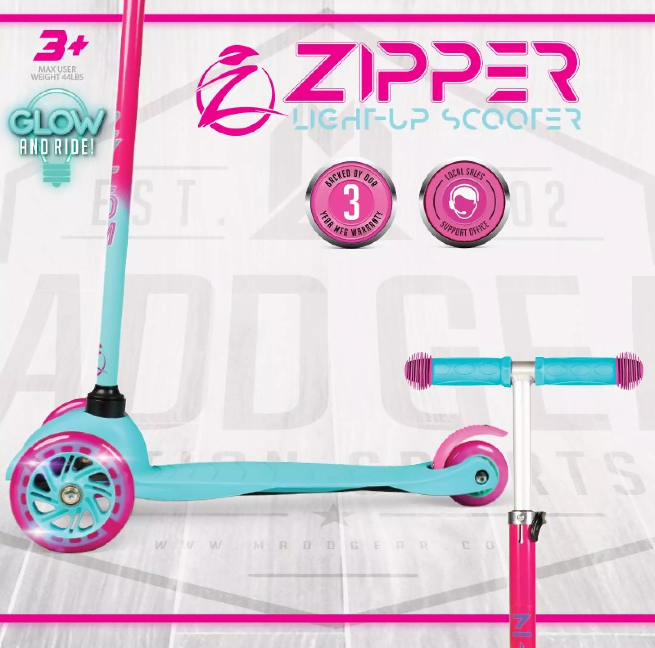 Xe Trượt Scooter Zipper Zycom-Giao Màu Ngẫu Nhiên- Siêu Hot-Bánh Xe Có Đèn