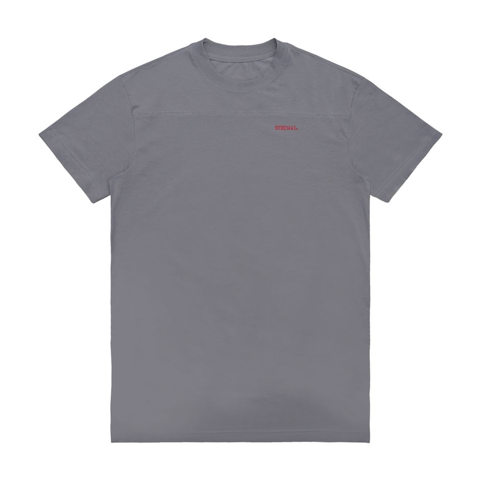 5theway® mini letter longline tee™ in neutral gray aka áo thun xám tay ngắn