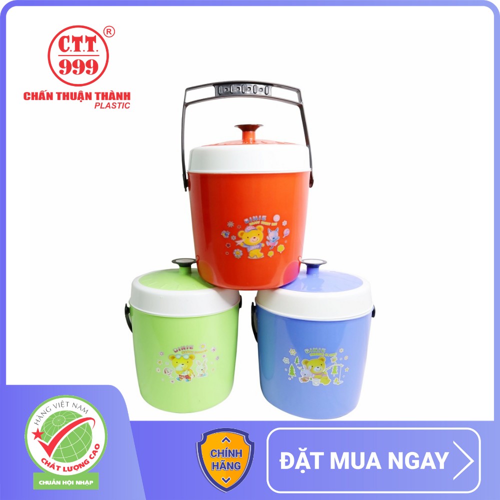 Bình đá giữ nhiệt 3L có quai Chấn Thuận Thành đựng nước đá, giữ nhiệt thức ăn - hàng Việt Nam Chất Lượng Cao (BIĐ3L20) nhiều màu