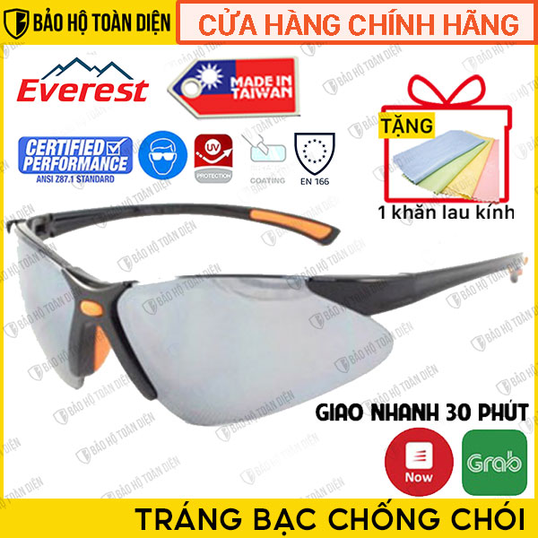 Kính bảo hộ chống tia UV Everest EV304 _ Chống bụi chống nắng | Kính bảo hộ chống giọt bắn chống va đập. Tiêu chuẩn Châu Âu