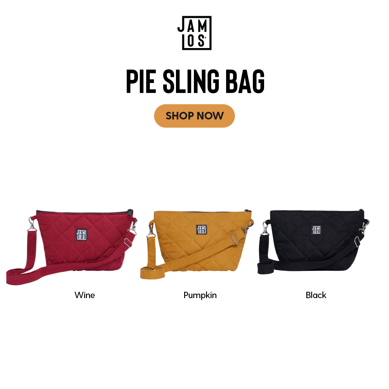 Jamlos Pie Sling Bag - túi vải canvas chần đeo chéo và túi phụ kiện Jamlos