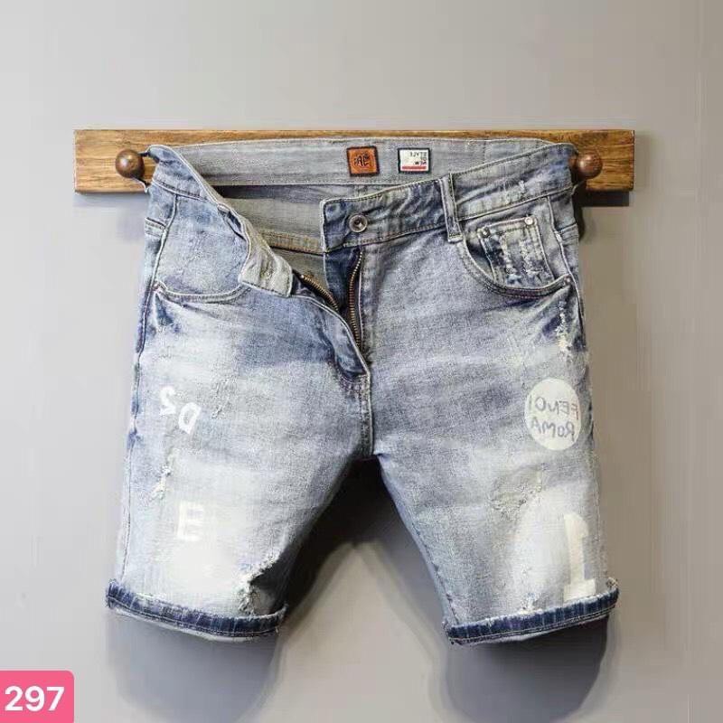 Quần short jeans nam xước nhẹ thời trang cực hot