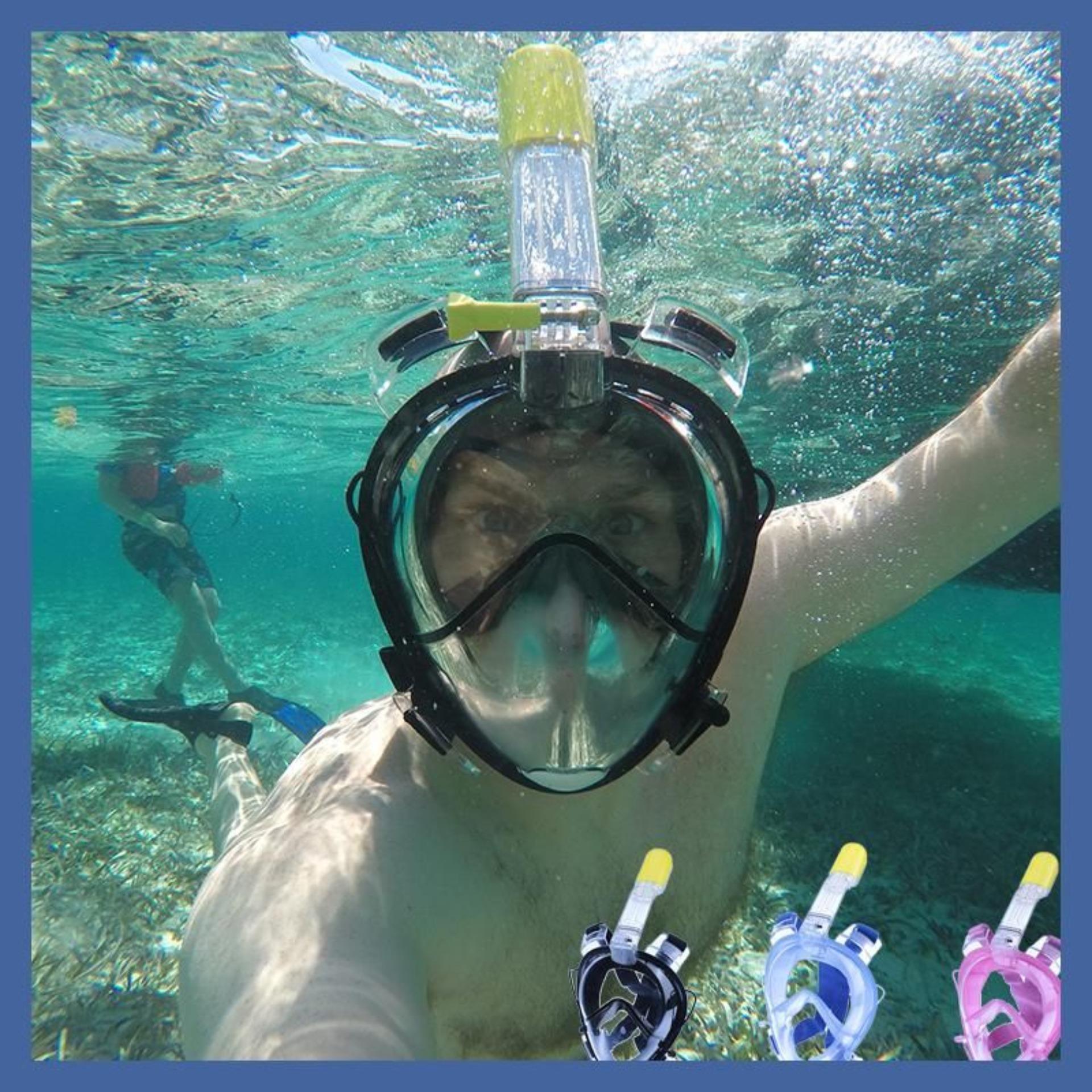 bình dưỡng khí lặn, Mặt nạ lặn ưu đãi đặc biệt có gắn ống thở 1 chiều ngăn nước, Giá tốt tại EHOME, Mặt nạ lặn biển Full Face tầm nhìn 180 độ có ống thở gắn được camera hành trình. Mã 008