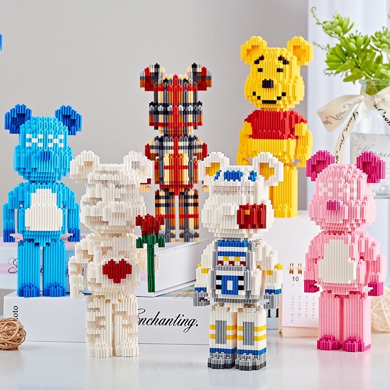 [ Mới] Xếp Hình Lego GấU Loại 19cm, Đồ ChơI Lắp Ráp Mô Hình 3D Dễ Thương Cho Bé; HỒNG NHUNG SHOP