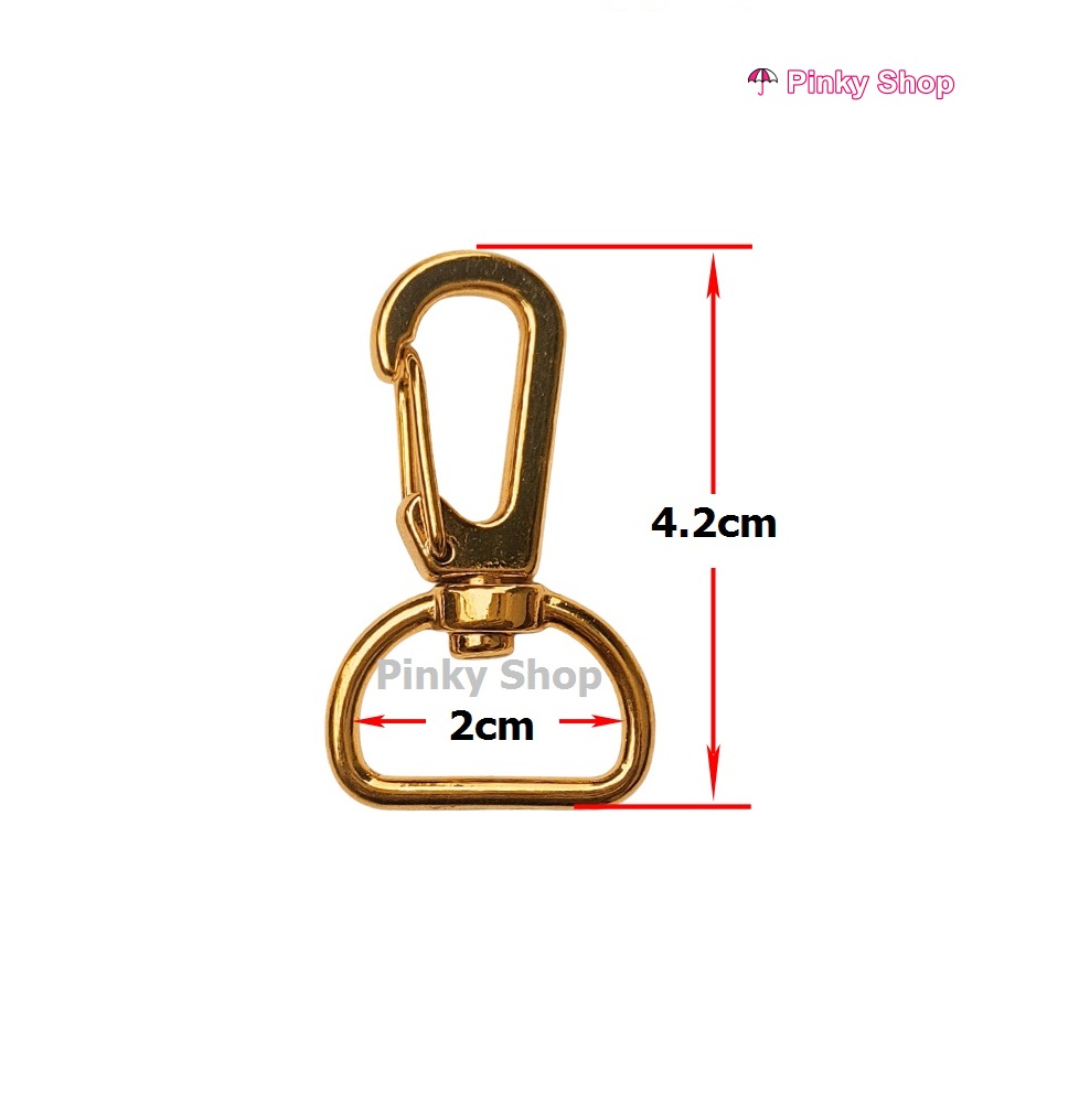 Móc càng cua, khóa càng cua màu vàng 2cm làm phụ kiện túi xách Pinky Shop