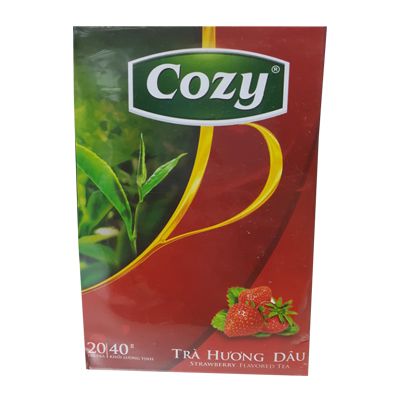 Trà đen hương Dâu Cozy túi lọc hộp 40g