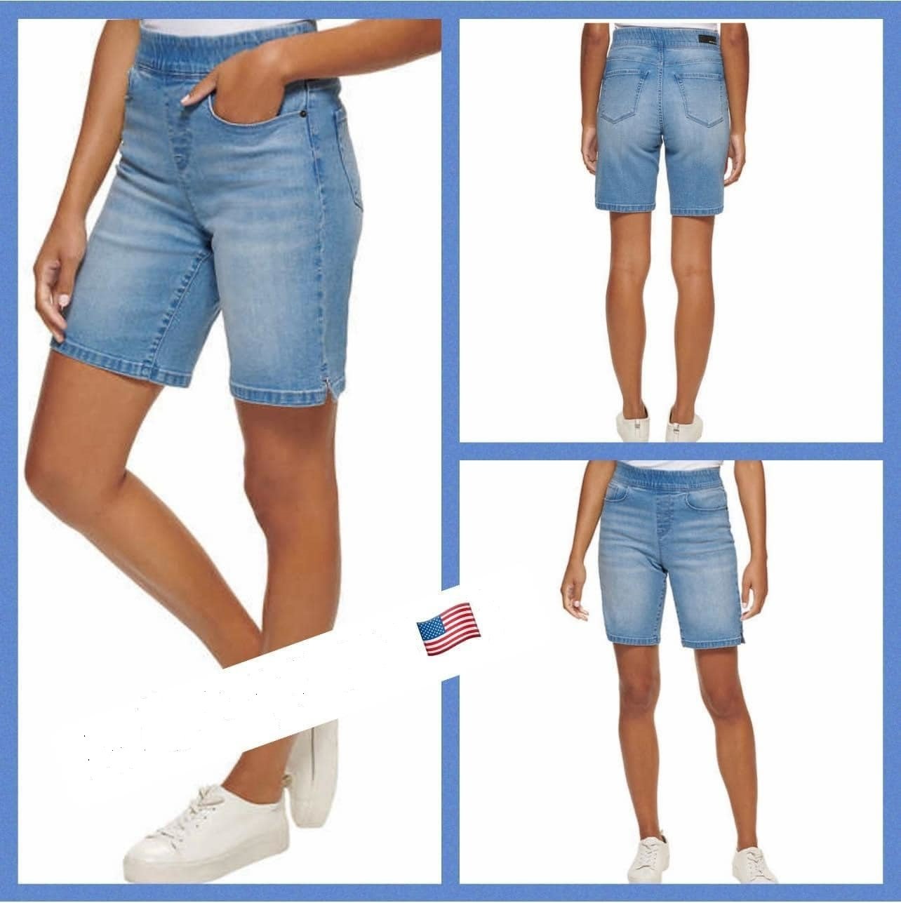 Quần thun short nữ dkny jean, size s