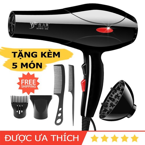 Máy sấy tóc mini. Máy sấy tóc 2 chiều nóng lạnh Deliya chính hãng. Tặng kèm bộ phụ kiện tạo kiểu tóc chuyên dụng.