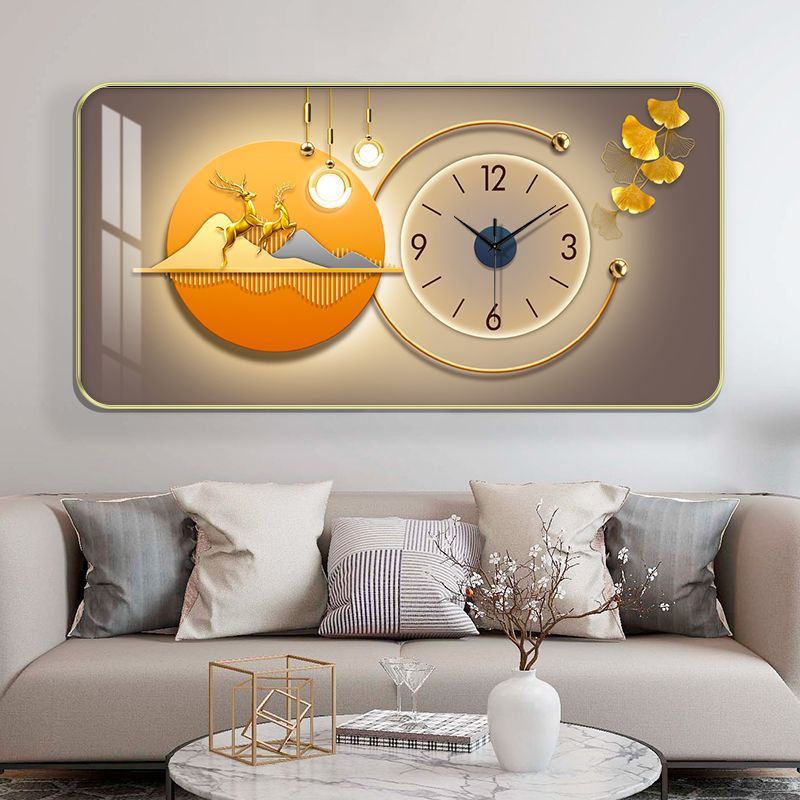 Đồng Hồ Treo Tường "HƯƠU TUẦN LỘC" In UV 5D Cao Cấp