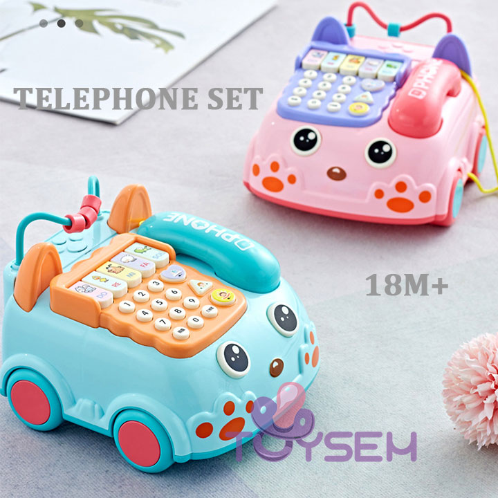 Điện thoại đồ chơi hình chú chó có nhạc và đèn cho bé - Xe kéo đồ chơi ô tô hình thú dành cho trẻ từ 0 đến 3 tuổi - Đồ chơi âm nhạc co bé trai bé gái cute - Quà tặng sinh nhật cho các bé telephone