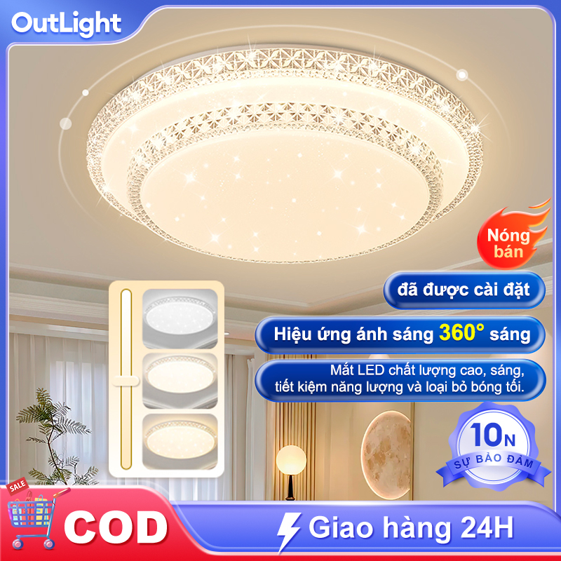 Đèn LED Ốp Trần 72W/48W 3 Màu Ánh Sáng Bề Mặt Lampu Bề Mặt Đèn LED trần đèn phòng giường Master, đèn phòng đèn phòng khách hiện đại đơn giản, Phòng Tròn, học tập, ban công, lối đi, đèn chiếu sáng mới Bảo hành 10 năm