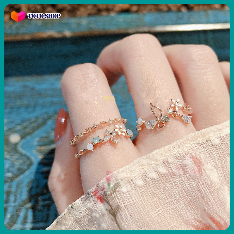 Nhẫn bươm bướm dã ngoại sành điệu - nhẫn nữ cute, QM282 nhẫn nữ dễ thương, nhẫn nữ sang chảnh, nhẫn nữ mặt to, nhẫn nữ trái tim, nhẫn nữ cóc, nhẫn nữ ngầu, BSTNH -