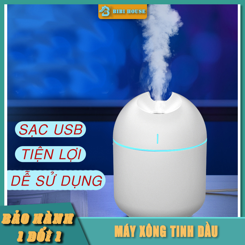 Máy Xông Tinh Dầu - Máy Phun Sương Mini BIBI HOUSE Dung Tích 250ml - Cung Cấp Ẩm, Làm Thơm Phòng - Nhỏ Gọn Tiện Lợi