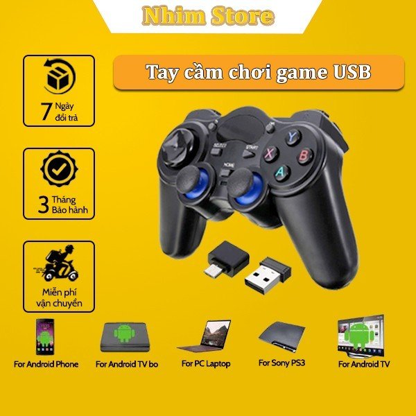 Tay cầm chơi game không dây tgz-850m 2.4g -tay cầm chơi game không dây dành cho pc, laptop, tv android - hỗ trợ chơi f04
