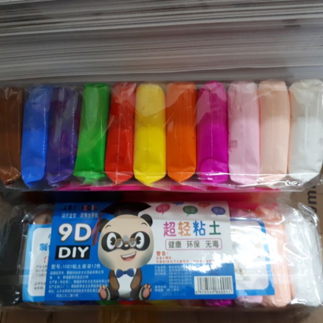 Đất sét soft clay 9d 12 màu siêu nhẹ- mẫu mới nhất hè 2018